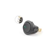 5 PCS ON/OFF 23mm 6A 250V/10A 125V Round Rocker Dot Switch LED Light Power Toggle Switches Boat Car Rocker Switch NWPNLXEA(3Pin Green Light)