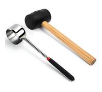 5 Pcs Ouvre-boîte de noix de coco | Outil d'ouverture à la noix de coco en acier inoxydable facile à utiliser,Accessoires de cuisine utiles et fiables, marteau en caoutchouc et fabricant de trous pour