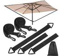 5 Pcs Parasol Safety Harness Adjustable Straps For Parasol,Windproof Weather Resistant Mount,Parasol Crank Accessory With Storage Bag