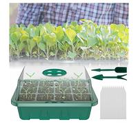 5 Pcs Plateaux de Semis, Mini Serre Chauffante pour Semis avec Lampe, Serre IntéRieure PéPinièRe avec Couvercle et Ventilation, Humidité RéGlable, Bac Culture pour La Croissance Des Gra(Color:vert)