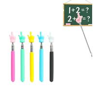 5 PCS Pointeurs Rétractables, Pointeur Doigt, Baguette Télescopique, Pointeur Télescopique pour Enseignant, Bâton de Pointage du Doigt pour Enseignement Présentation Guide (Cinq couleurs)