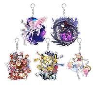 5 Pcs Porte Clef Madoka Magica Anime Figurine Kaname Madoka Pendentifs Porte-Clés Decoration Acrylique Chain Key Accessoires