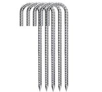 5 Pcs pour Sardines de Fixation,30 Cm Acier Galvanisé J-Piquet Ancrage | Argent Piquets D'Ancrage Résistants de Tente Ancrage Trampoline en Metal Pour Fixation Tente de Camping Balançoire Jardin