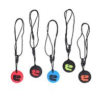 5 Pcs Rond Silicone Jouet De Dentition Dinosaure Motif Collier Pendentif Silicone Molaire Dent Bâton Portable Bébé Jouets De Dentition pour Voyage À La Maison