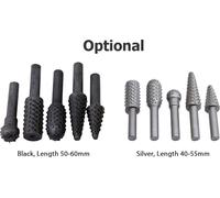 5 PCS Rotary Burr Rasp Wood Plastic Carving File Woodworking Drill Bit 1/4-inch Round Shank Chisel Embossed Deburring Polishing Grinding Head for Carpenter