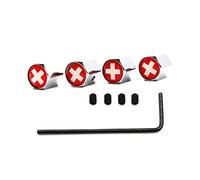 5 Pcs/Set Pneu Valve Dust Caps Anti-vol Suisse Drapeau National en Alliage de Zinc pour Voitures (Argent)