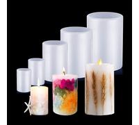 5 Pcs Silicone Candle Moulds For Cylindrical Candles,Candle Mould For Aromatherapy Candle Making And Soap Crafts.[W178]