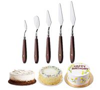 5 Pcs Spatule Anglées Spatule à Palette en Acier Inoxydable décorative spatule à lisser pâtisserie inox pour le glaçage du gâteau, des Cupcakes et des pâtisseries
