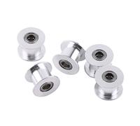 5 pcs synchrone Poulie, imprimante 3D Accessoires 2 GT Aluminium Poulie de Courroie de Roue 20 Dents 5 mm alésage sans Dents pour Ceinture Largeur 10 mm