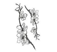 5 pcs Tatouage Ephemere Fleur Noir Et Blanc Tatouage Temporaire Étanche Femme Césarienne Cicatrice Autocollant Simulation Horizontale Et Verticale Cicatrice Couverture Autocollant