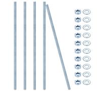 5 Pcs Tige Filetée M10,Tiges Filetées Entièrement,M10 Boulons Filetés,Goupilles Filetées Zinc Bleu,Tige Filetée Avec Filetage Métrique Complet Avec Écrous Et Rondelles (M10 X 300 Mm)