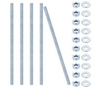 5 Pcs Tige Filetée M12, Tiges Filetées Entièrement, M12 Boulons Filetés, Goupilles Filetées Zinc Bleu, Tige Filetée avec Filetage Métrique Complet avec écrous et rondelles (M12 x 300 mm)