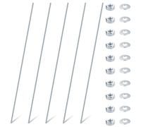 5 Pcs Tige Filetée M5, Tiges Filetées Entièrement, M5 Boulons Filetés, Goupilles Filetées Zinc Bleu, Tige Filetée avec Filetage Métrique Complet avec écrous et rondelles (M5 x 300 mm)