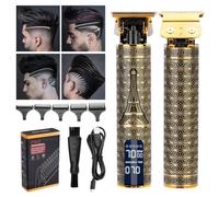 5 Pcs Tondeuse Barbe Electriques Professionnelle,Tondeuse à Cheveux avec 5 tête Sans fil Écran à LCD, Rechargeable