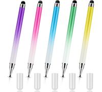 5 Pcs Touch Screen Stylus Touch Pen High Sensitivity 2 in 1 Mobile Phone Rubber Stylus Pen for Tablet Smartphone