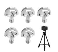 5 PCS Vis à Anneau D pour Caméra,1/4 '' Camera Screw, Vis de Montage 1/4" pour Trépied et Monopode, Adaptateur de Plaque de Dégagement Rapide, Accessoires de Photographie