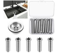 5 Pcs Vis Creuses pour Évier, 45 mm Vis Creuses pour Vannes à Panier de Crépine, Visser pour Bonde en Acier Inox, Visser de Panier d'Évier pour Valve de Vidange