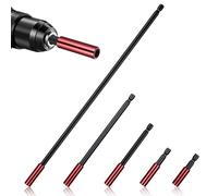5 PcsPorte Embout Visseuse Aimanté Extra-forts Longs, 50/60/100/150/300 mm Porte Embout Magnetique pour Visseuses 1/4", Rallonges Magnétiques, Porte-embouts Longs Magnétiques