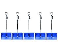 5 Pelles à Neige Avec Poignée Ergonomique - Pour Petites et Grandes Quantités - Lame en Plastique, Bord en Aluminium, Manche en Aluminium
