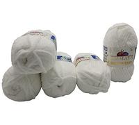 5 pelotes de laine Super Bulky à tricoter de 100 g - Himalaya Dolphin - Pour bébé - Poids total : 500 g, Weiß 80301, 35_x_25 CM