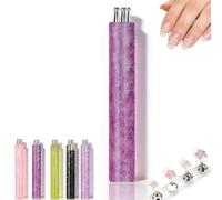 5 Petal flower nail art tool,flower dotting tool for nails, 1.8mm Fine Tip Rhinestone Pickers,Quick Floral Pattern Stamp Pen for Painting, Sculpting, Rhinestones DIY and Salon (Purple)