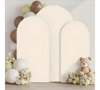 5 pi, 6 pi, 6,6 pi, 7,2 pi Housse d'arche de mariage beige, tissu stretch double face pour décoration d'arche, convient pour l'arche de fête d'anniversaire ou de mariage (l'arche n'est pas incluse, se