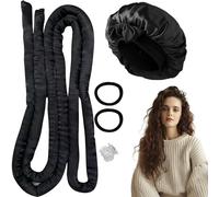 5 Pièce Bonnet Satin Cheveux Nuit, Bonnet en Satin, Bigoudis Cheveux Boudin Cheveux Boucle Sans Chaleur Boucles Sans Chaleur Bigoudis Sans Chaleur Heatless Hair Curlers Bonnet de Nuit