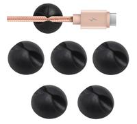 5-Piece Cable Holder, Multi-Purpose Cable Holder, Cable Organiser Set for Desks, Power Cord, USB Charging Cable, Charger, Audio Cable, Black