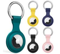 5 Pièce Étuis pour Apple AirTag 2021, Airtag Porte Clé - Anti-Chute et Anti-Rayures pour Animaux Portefeuilles et Bagages, Compatible avec Le Nouvel Air tag Locator Tracker Étui (Pack A)