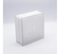 5 pièce FUCHS briques de verre nuage incolore 2 face satinée 19x19x8 cm