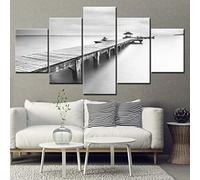 5 Pièce Impression Sur Toile Tableau 5 Pieces Vue Sur La Jetée De La Plage Toile Peinture Decoration Murale Photo Sur Toile Tableau Decoration Murale Salon Moderne 150×80 Cm Affiche De Photo -7Z4U/D7X