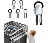 5 Piece Kitchen Knob Locks Protective Barriers For Stove Child Safety Child Safety Button Cover To Prevent Children And Pets (Black)