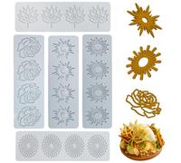 5 Pièce Moule en Dentelle en Silicone, Tapis Dentelle Silicone, Moule Feuille Silicone, Moule Tuile Silicone Feuille,Tapis Silicone Patisserie Motif pour Façonner La Pâte à Sucre Fondue (bleu)