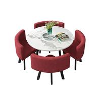 5-Piece Round Dining Set,Modern Table and 4 Chairs, Easy Assembly & Low Maintenance Space-Saving for Kitchen Nooks & Condos(G)