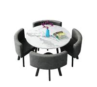 5-Piece Round Dining Set,Modern Table and 4 Chairs, Easy Assembly & Low Maintenance Space-Saving for Kitchen Nooks & Condos(J)