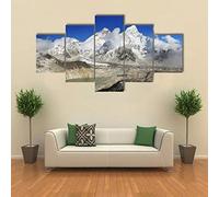5 piece toile 5 pieces tableau mural,impression sur toile 5 parties toile 5 pièces Everest et Lhotse tableau design,tableau toile,tableau xxl 5 parties,decoration murale chambre moderne 100x55cm
