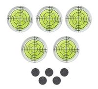 5 Pièces Ø 32 mm de Diamètre Niveaux à Bulle Rond, Petit Niveau à Bulle Avec 5 Aimants Autocollants, Mesure Rond à Bulle,Mini Niveau à Bulle, pour le Camping, les Appareils Photo
