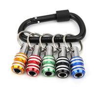 5 Pièces 1/4 Pouce Hexagone Porte-embout de Tournevis à Dégagement Rapide, Adaptateur D'embout pour Cliquet 1/4", Adaptateur de Support de Barre D'extension de Perceuse avec Porte-clés