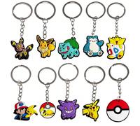 5 pièces/10 pièces Lot de figurines anime Pokémon Pikachu Porte-clés Fournitures pour fête d'anniversaire pour enfants Remplissage Récompense de carnaval scolaire Décoration de fête Jouets cadeaux pou