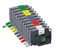 5 pièces 10 pièces TZe-231 Compatible avec les fournitures d'imprimante Ruban d'étiquettes laminé blanc TZe 12mm Compatible avec numéro de pièce TZe231 à utiliser avec l'étiqueteuse PTH110 D210