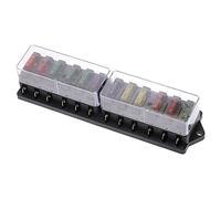 5 pièces 12 voies boîte à fusibles DC 12V 24V 32V 40A couverture voiture fusible boîte lame bloc support avec 10 fusibles for Auto bateau Marine Trike Câblage de protection