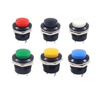 5 pièces 16mm interrupteur à bouton-poussoir momentané R13-507 réinitialiser les commutateurs ronds 6A/125VAC 3A/250VAC(Red,5PCS)