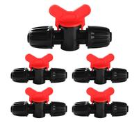 5 Pièces 16mm Vanne Commutation D'Irrigation,Irrigation Pipe Valve Switch,Robinets de Verrouillage pour Système D'irrigation Goutte à Goutte,pour 16mm Tuyau,Noir.[U317]