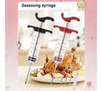 5 pièces/2 pièces Injecteur de baster de dinde, injecteur de marinade de cuisine, seringue d'arrosage de viande, outil de cuisson avec 3 aiguilles de différentes tailles pour injecter l'assaisonnement