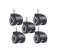 5 pièces 2 pouces 10mm/11mm TPR double roulettes silencieuses meubles circlip poulie chaise de bureau roue universelle(11mm)