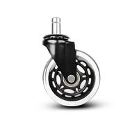 5 pièces 2. pouces/3 pouces M10/M11Caster circlip noir Transparent roue bâton Pu roulette silencieuse chaise de bureau universelle(3 Inch-11mm)