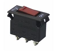 5 pièces 220V bouton rouge 3 broches disjoncteur interrupteur protecteur de surcharge de courant 5A 250VAC commutateurs avec borne courte (Color : 10A)