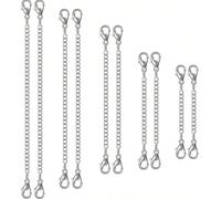 5 pièces (3-15 cm) Rallonge de collier en acier inoxydable, chaînes d'extension de collier, chaînes de queue pour bracelet et cheville, extensions de chaîne en acier inoxydable pour la fabrication de 