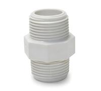 5 pièces 3/4 ''fil extérieur en PVC tuyau d'alimentation en eau directe raccord droit double dents extérieures vis extérieure longueur d'irrigation de jardin 45mm(White)