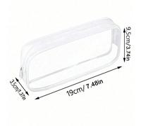 5 pièces/3 pièces/1 pièce Trousse à crayons transparente d'été, étui à crayons transparent pour examen, pochette de rangement cosmétique imperméable en PVC avec fermeture éclair, pochette de voyage po
